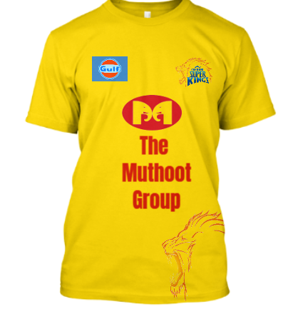 Best Quality Printed Chennai Super Kings Men Yellow T-Shirt Of Dhoni 7