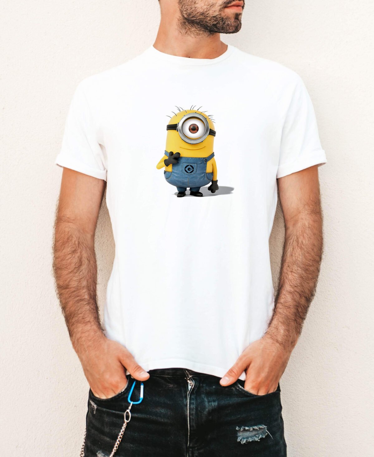 Despicable Me- Minion, White T-Shirts for Man