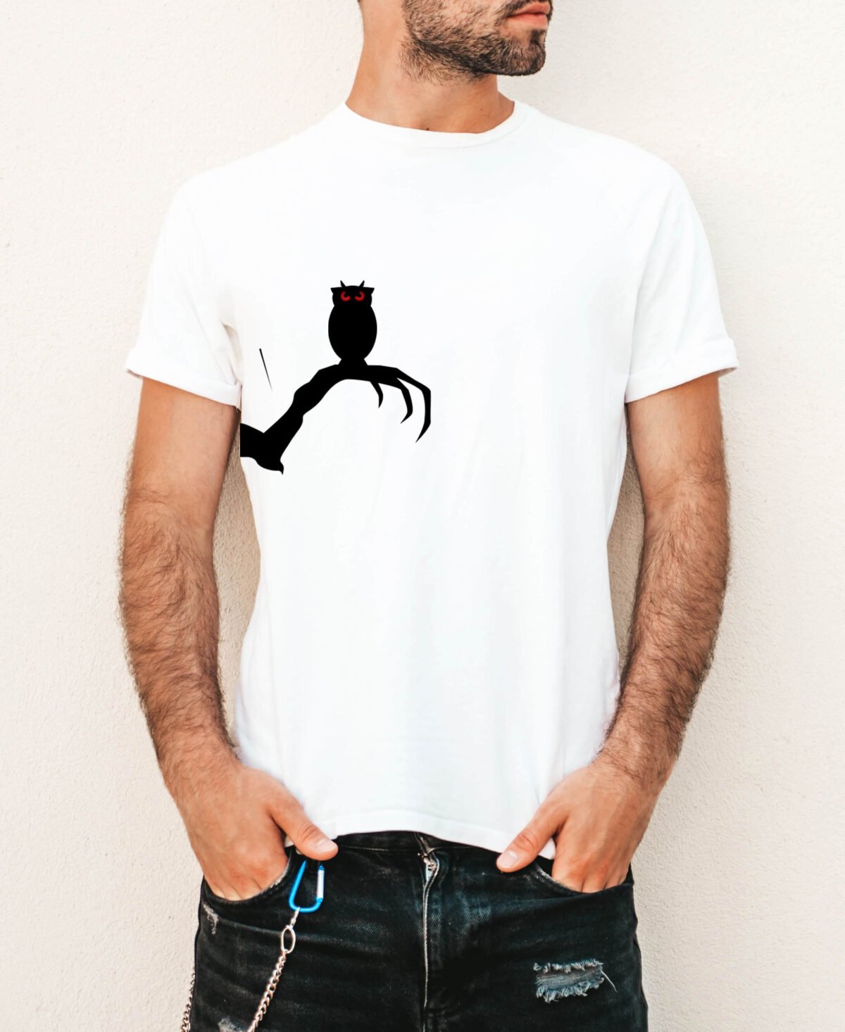 Halloween ghost with owls White T-shirt For Man