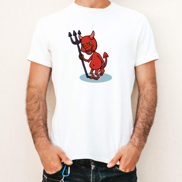 Red Devil White T-Shirts for Man